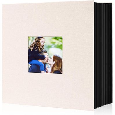 Lanpn Fotoalbum 10x15 für 600 Bilder, großes Leinen Einsteckalbum, Beige