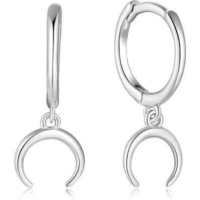 EPVOA Mond Creolen Ohrringe für Damen/Herren, S925 Sterling Silber