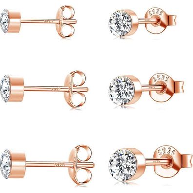 Huabola CALYN 925 Sterling Silber Ohrstecker Set, hypoallergen, Zirkonia