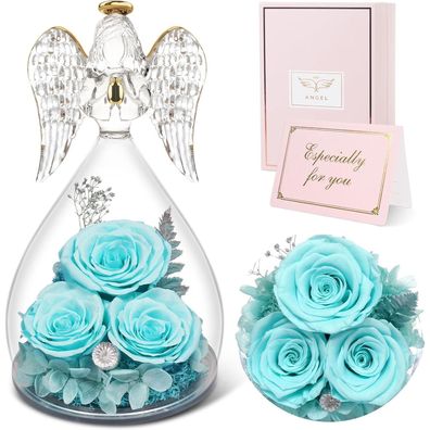Sunia Ewige Rose Engel Geschenk für Frauen, Muttertag, Valentinstag - 3 Rosen