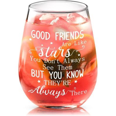 Joymaking Weinglas Geschenk für Beste Freundin - Freundschaft Geschenke 520ml