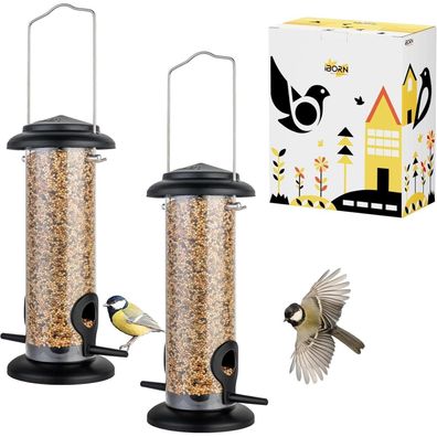 iBorn 2 Stück Metall-Vogelfutterspender zum Aufhängen, rostbeständig, 20cm