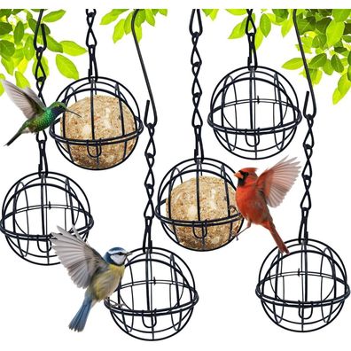 6 Stück Meisenknödelhalter Vogelfutterstation zum Aufhängen, Futterspender für