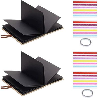 ERBO 2er Set Fotoalbum zum Selbstgestalten, 17,5x11,5cm, DIY Scrapbook Fotobuch