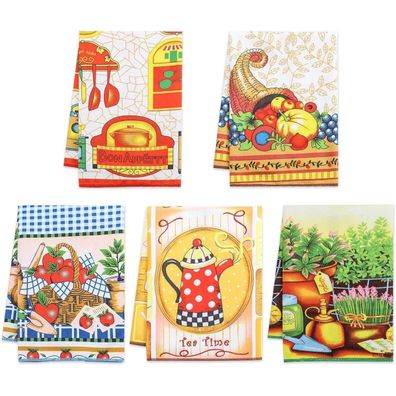 Autilify Geschirrtücher 5er Set (55x40 cm) - Saugfähig & Schnelltrocknend mit 5