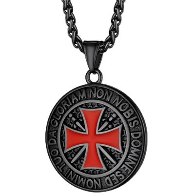 Richsteel Edelstahl Tempelritter Kette für Herren & Jungen mit Kreuz Anhänger