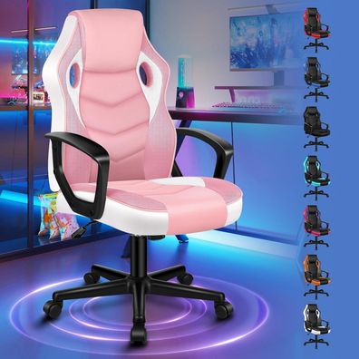 Alfordson Gaming-Stuhl Mega Serie Rosa, ergonomischer Schreibtischstuhl aus