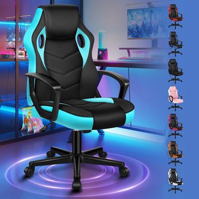 Alfordson Gaming-Stuhl Cyan Mega Serie - Ergonomischer PC-Schreibtischstuhl aus