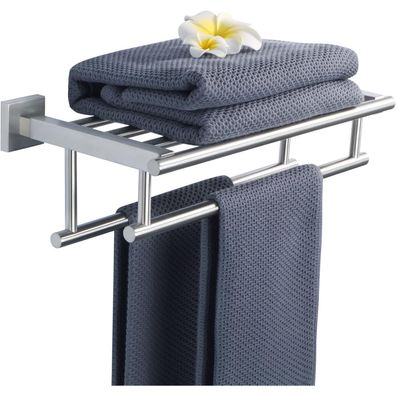 SAYAYO Handtuchhalter 40cm Edelstahl Gebürstet mit Ablage für Bad & Küche