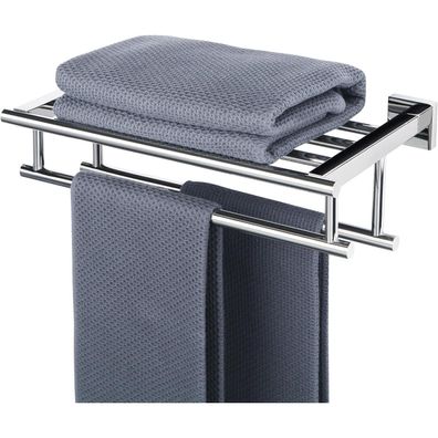SAYAYO Handtuchhalter Wand 40cm Edelstahl Poliert mit Ablage für Bad und Küche