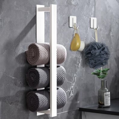 plainshe Handtuchhalter Ohne Bohren, Silber, Edelstahl Gebürstet, Wandmontage