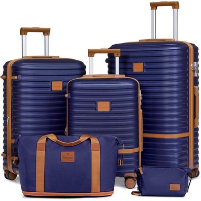Joyway 5-teiliges Reisekoffer Set aus ABS Hartschale, erweiterbar, mit TSA