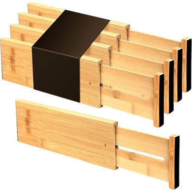 Utoplike Bambus Schubladenteiler, 10,1 cm hoch, einstellbare