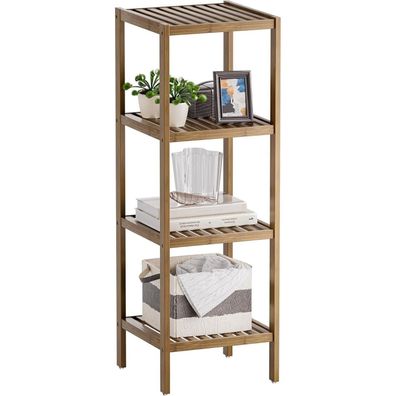 SMIBUY Badezimmer-Aufbewahrungsregal, 4 Ebenen Bambusregal Organizer