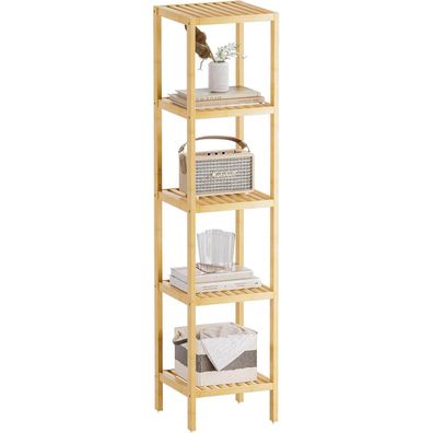 SMIBUY 5-Ebenen Bambus Badezimmer-Aufbewahrungsregal, Organizer