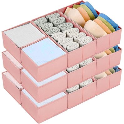 Homsorout 12er Set Schubladen Organizer für Kleiderschrank, faltbare