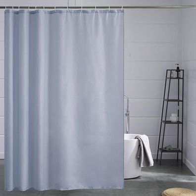 Furlinic Duschvorhang Grau Blau 180x210cm, Textil, Anti-Schimmel, Waschbar