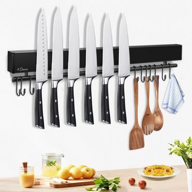 Dmore Magnetleiste Messer mit 10 Haken, 50 cm, magnetischer Messerhalter