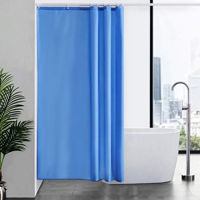 Furlinic Duschvorhang Textil Blau 120x200cm, Wasserdicht, Anti-Schimmel