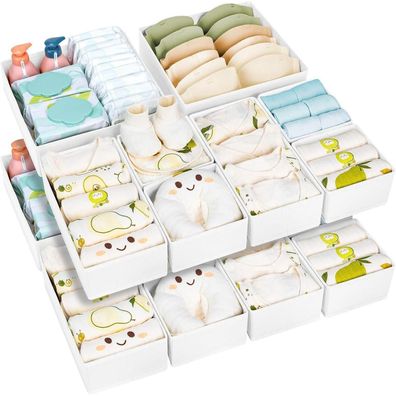 Homsorout Schubladen Organizer 15er Set - Faltbare Aufbewahrungsboxen für