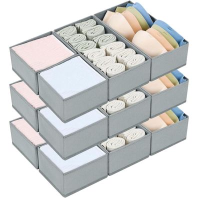 Homsorout 12tlg Schubladen Organizer für Kleiderschrank - Faltbare