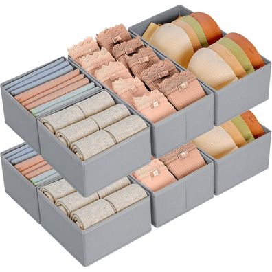 Homsorout Schubladen Organizer Set (8 Stück) - Faltbare Aufbewahrungsboxen für