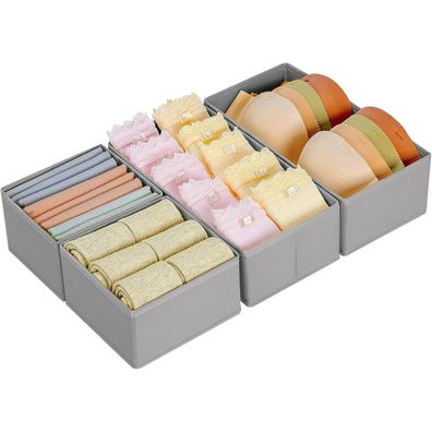 Homsorout Schubladen Organizer Set (4 Stück), faltbar, für Unterwäsche, Socken