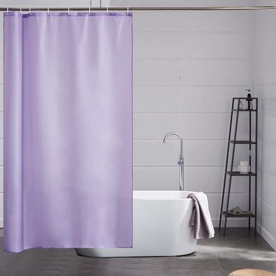 Furlinic Lila Duschvorhang 120x180 cm Textil Badvorhang aus Polyester