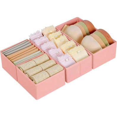 Homsorout Schubladen-Organizer 4er Set, faltbare Aufbewahrungsboxen für