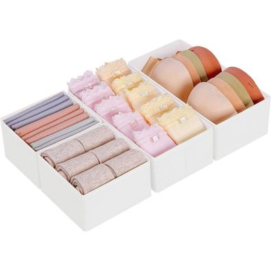 Homsorout Schubladen Organizer Set (4 Stück) - Faltbare Aufbewahrungsboxen für