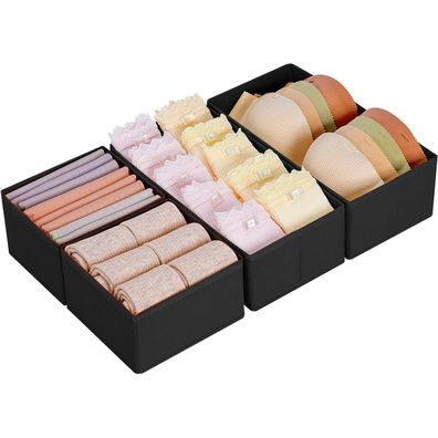 Homsorout Schubladen Organizer Set (4 Stück) - Faltbare Aufbewahrungsboxen aus