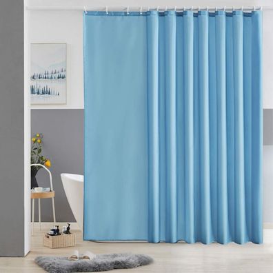 Furlinic Duschvorhang Überlänge, Hellblau, Extra Breit 275x180cm
