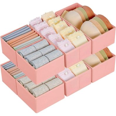 Homsorout Schubladen Organizer Set (8 Stück, Rosa) - Faltbare