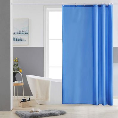 Furlinic Duschvorhang 120x180 cm Textil Badvorhang aus Polyester, Blau
