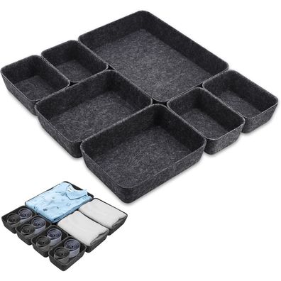 Hejo 7er Set Schubladen Organizer aus Filz - Flexible Aufbewahrungsbox für