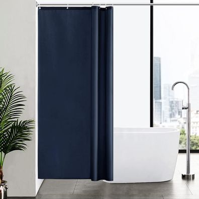 Furlinic Schmaler Duschvorhang Dunkelblau 100x200 cm, Polyester Stoff