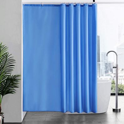 Furlinic Duschvorhang Überlänge, Textil, Antibakteriell, Waschbar, Blau