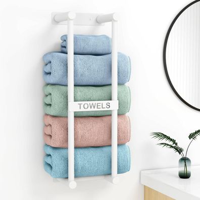 STWWO Handtuchregal für Badezimmer, Wandmontage, Weiß, 56cm