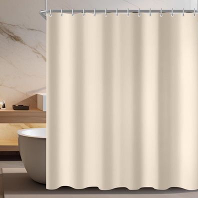 Lerores Duschvorhang 180x140 cm Beige - Wasserabweisend, Antischimmel