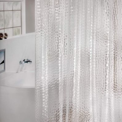 Weltrxe Duschvorhang Anti-Schimmel Transparent 3D Kubisch EVA Wasserdicht