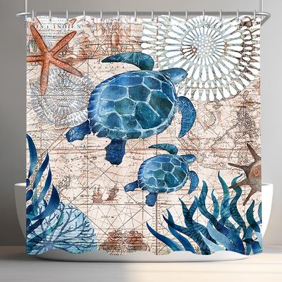 Lerores Duschvorhang 100x200cm Meeresschildkröte, Wasserabweisend