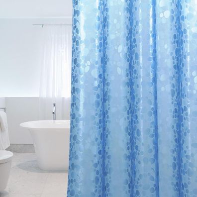 Weltrxe Duschvorhang 183x183cm, Anti-Schimmel, Wasserdicht, Blaues 3D