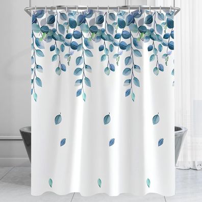 Lerores Duschvorhang 150x180cm - Blätter Muster, Wasserabweisend, Waschbar