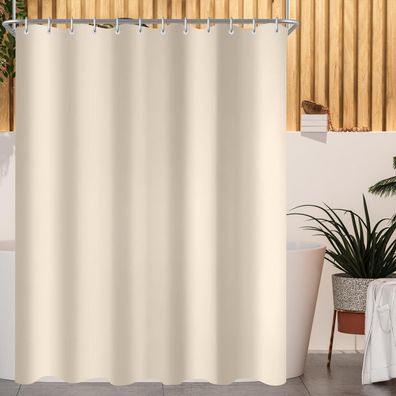 Lerores Duschvorhang 210x200 cm Beige, Wasserabweisend, Antischimmel, Waschbar