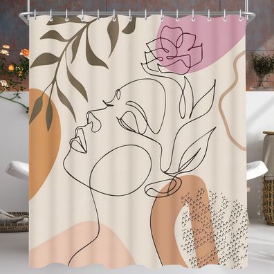 Lerores Duschvorhang 120x200 cm, Textil, Wasserabweisend, Waschbar