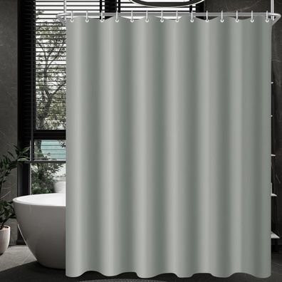 Lerores Duschvorhang 240x160cm Grau, Beschwerter Saum, Antischimmel