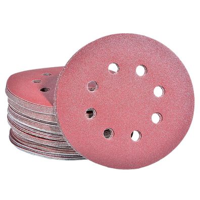 Taspire 100x Exzenterschleifer Schleifpapier 125mm Klett, 8 Loch, Körnung 180