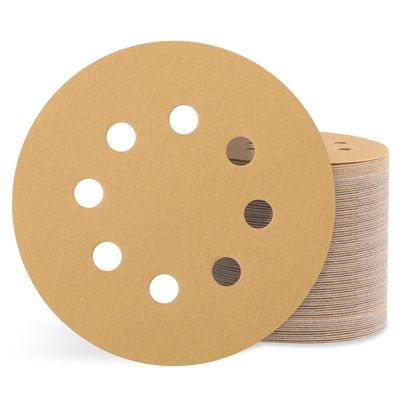 Sztaoip 100 Stück Schleifpapier 125mm Klett, 240 Körnung Schleifscheiben mit 8