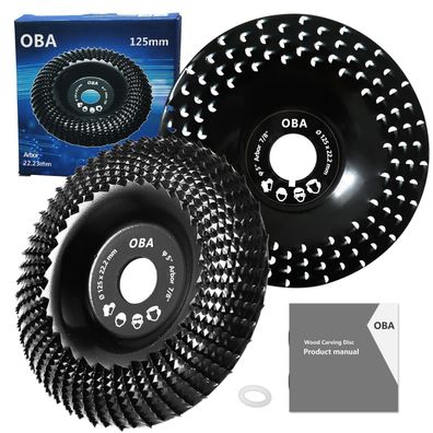 OBA Holz Schleifscheiben für Winkelschleifer 125mm, 2 Stück - Fräsen, Schnitzen