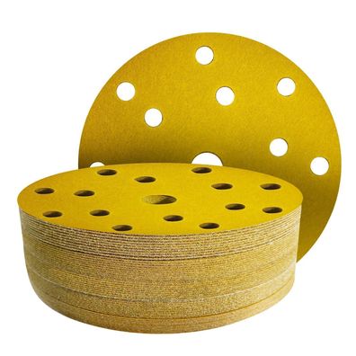 GZKTY Schleifpapier 150mm Klett, 50 Stück, 15 Loch, Körnungen 60/80/120/180/320